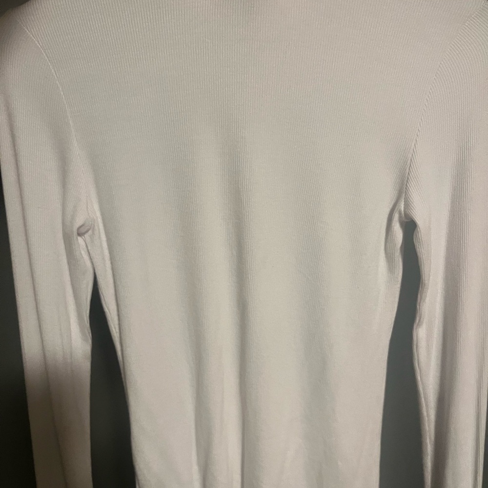 Joah Brown White Long-Sleeve Ribbed Zip-Neck Top - Picture 4 of 4
